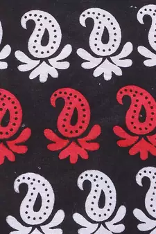 Black Cotton Printed Wrap Skirt