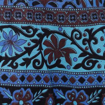 Blue Cotton Printed Wrap Skirt 5