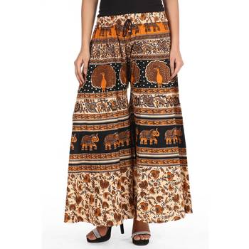 Beige Bagru Printed Cotton Palazzo 1