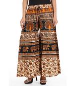 Beige Bagru Printed Cotton Palazzo