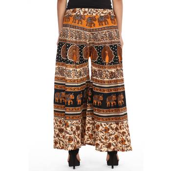 Beige Bagru Printed Cotton Palazzo 3