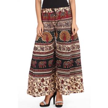 Beige Bagru Printed Cotton Palazzo 1