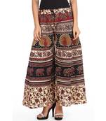 Beige Bagru Printed Cotton Palazzo