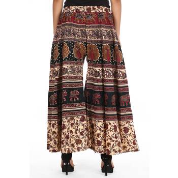 Beige Bagru Printed Cotton Palazzo 3