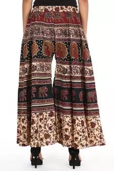 Beige Bagru Printed Cotton Palazzo