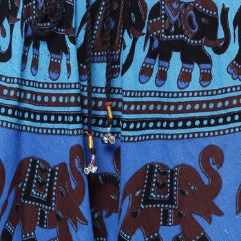 Blue Cotton Long Printed  Skirt 5