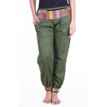 Green Designer Solid Cotton Palazzo 1