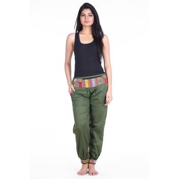 Green Designer Solid Cotton Palazzo 2