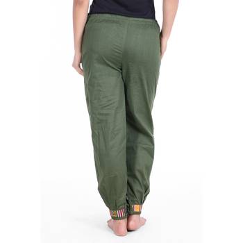 Green Designer Solid Cotton Palazzo 3