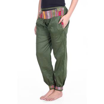 Green Designer Solid Cotton Palazzo 4