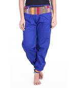 Blue Designer Solid Cotton Palazzo