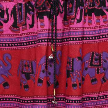 Pink Cotton Long Printed  Skirt 5