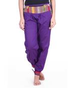 Purple Designer Solid Cotton Palazzo