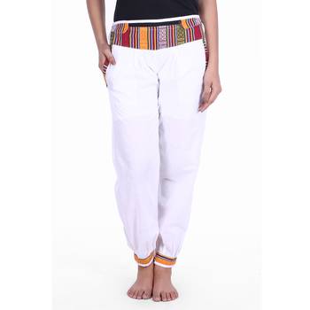 White Designer Solid Cotton Palazzo 1