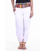 White Designer Solid Cotton Palazzo