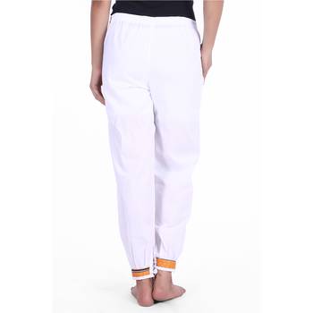 White Designer Solid Cotton Palazzo 3