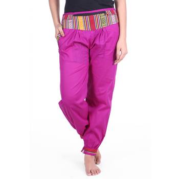 Pink Designer Solid Cotton Palazzo 1
