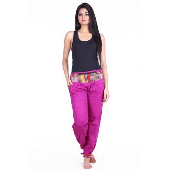 Pink Designer Solid Cotton Palazzo 2