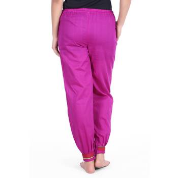 Pink Designer Solid Cotton Palazzo 3
