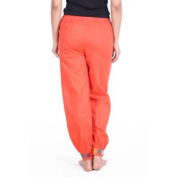 Orange Designer Solid Cotton Palazzo 3