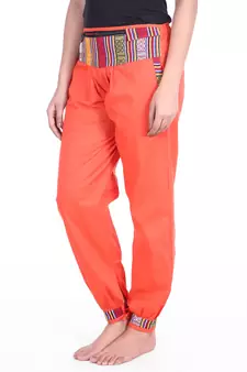 Orange Designer Solid Cotton Palazzo