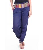 Navy blue Designer Solid Cotton Palazzo