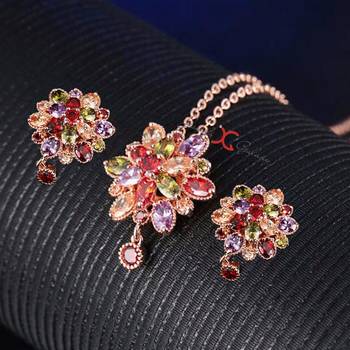 Multicolor cubic zirconia pendants 2