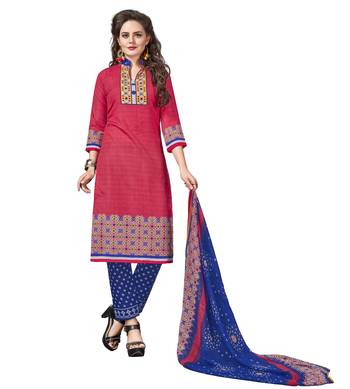 Red printed cotton salwar 1