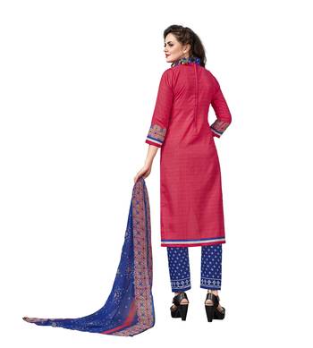 Red printed cotton salwar 2