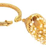 Gold tone Free Size kada with danglings