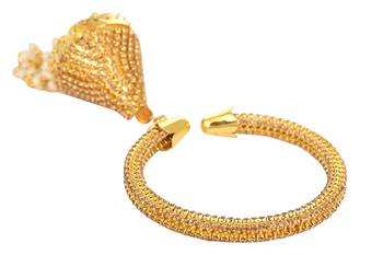 Gold tone Free Size kada with danglings 2