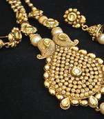 Gold Beaded Chain with elegant pendant jewelry set