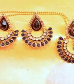 royal blue flower pendant set