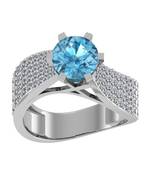 Blue cubic zirconia rings