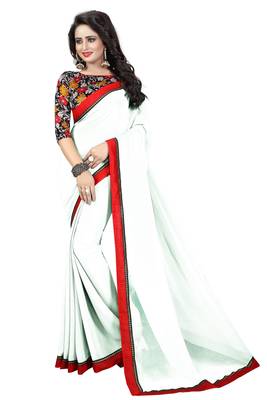 Multicolor printed georgette saree with blouse 1