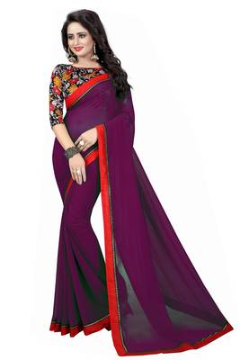 Multicolor printed georgette saree with blouse 1