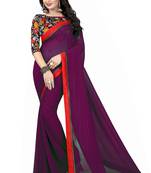 Multicolor printed georgette saree with blouse