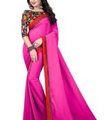 Multicolor printed georgette saree with blouse