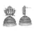 Silver Tone Lotus Design Stud Jhumki Earrings For Party Function