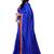 Royal blue plain chiffon saree with blouse