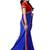 Royal blue plain chiffon saree with blouse