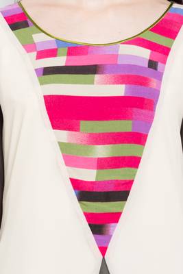 White Printed Georgette Stitched Long Kurti 5