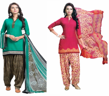 Multicolor floral print crepe salwar with dupatta 1