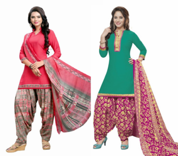 Multicolor floral print crepe salwar with dupatta 1