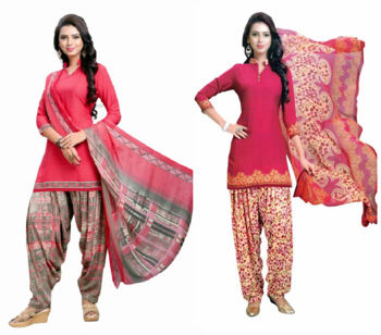 Multicolor floral print crepe salwar with dupatta 1