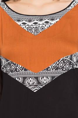 Black Printed Georgette Stitched Long Kurti 6