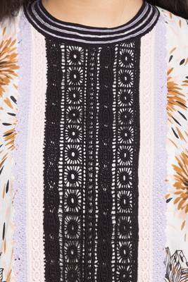 White Printed Cotton Stitched Long Kurti 6