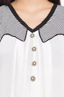 White Plain Cotton Stitched Long Kurti