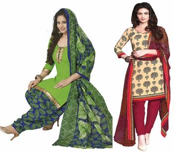 Multicolor floral print crepe salwar with dupatta 1