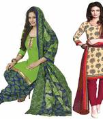 Multicolor floral print crepe salwar with dupatta